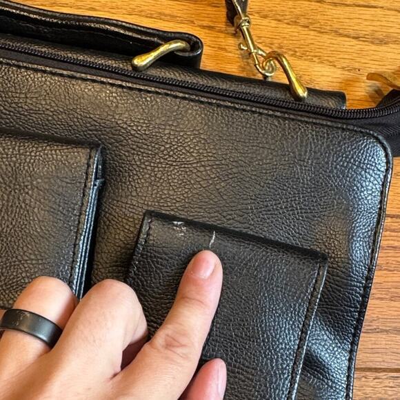 Pierre Balmain Black Leather Briefcase - Picture 2 of 7